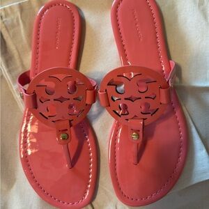 NEW Tory Burch Miller Sandal Patent Coral Crush 9.5